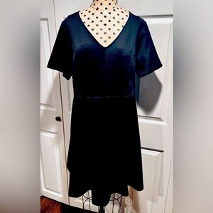 Ava & Viv Black Satin A-line Dress Size X (XL 1X)